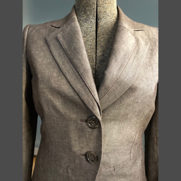 Tahari Linen Blend Lined Blazer - Picture 2 of 4